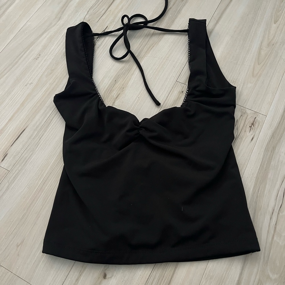 Garage Black Tie-Back Tank Top